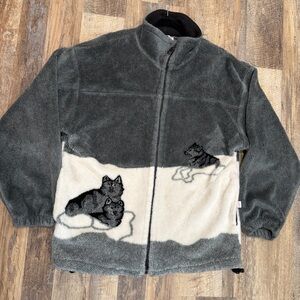 Vintage Milton Funwear Full Zip Fleece Arctic Wolves Jacket - XL